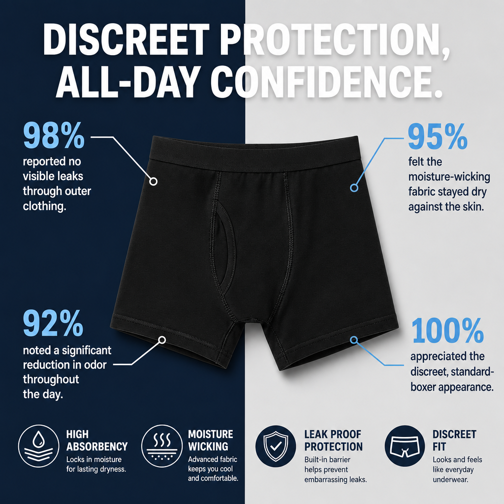 Absorbent Leak Proof Incontinence Boxers
